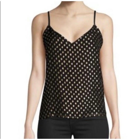 L’AGENCE NEW Jane Metallic Dot Chiffon Jacquard Spaghetti Cami Top Size XS - Picture 5 of 15